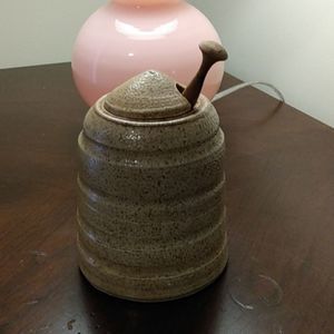 Honey Pot With Stirrer Beautiful Pottery